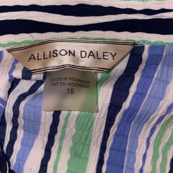 Allison Daley Blouse Top Multi Color StripesWomen’s Size 16 - Picture 4 of 4